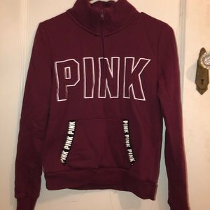 VS/PINK maroon half zip